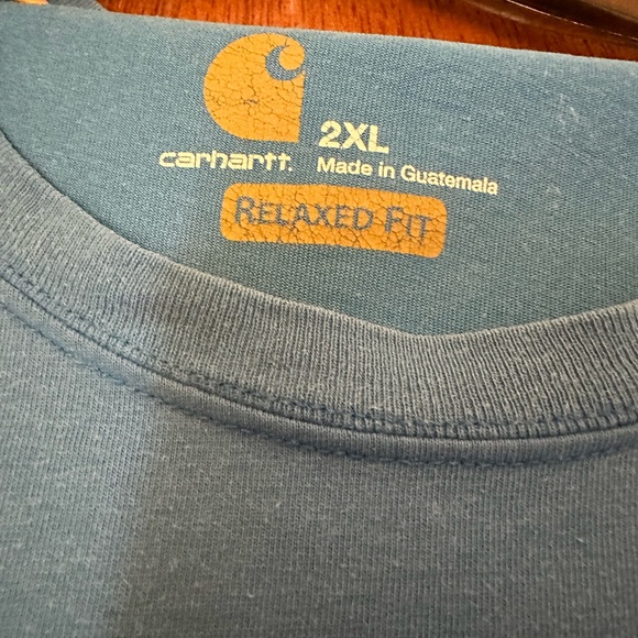 Carhartt Womens Relax Fit Heavy Weight Pocket  T-Shirt Marine Blue 2XL PLUS SIZE - Picture 8 of 8